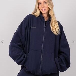 Comfrt Cloud Navy Blue XS Zip-Up Hoodie Unisex Oversized
